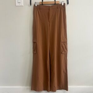 Offline Wide Leg Cargo Athletic Pants in Rust High Waisted Athleisure Lounge